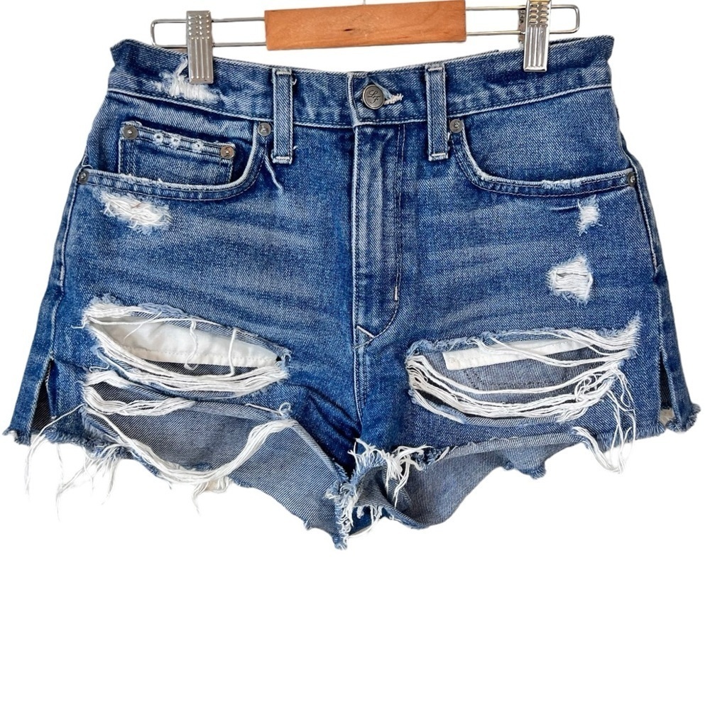 Lovers + Friends Axel Boyfriend Denim Cut Off Shorts